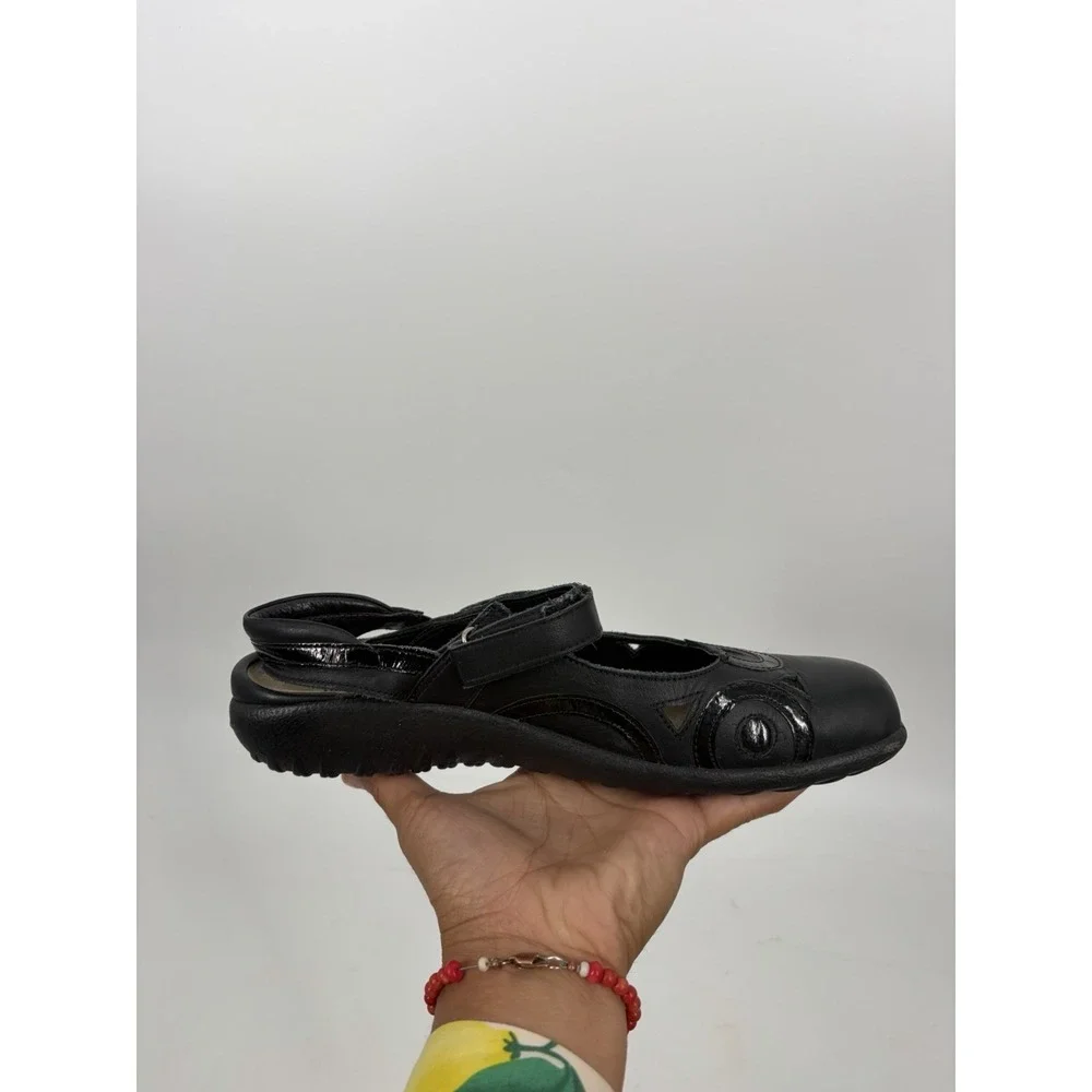 Naot Rongo Sandals Womens 39 / 8 Black Cutout Mary Jane Leather Casual Comfort